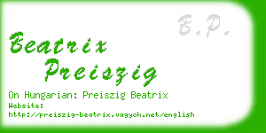 beatrix preiszig business card